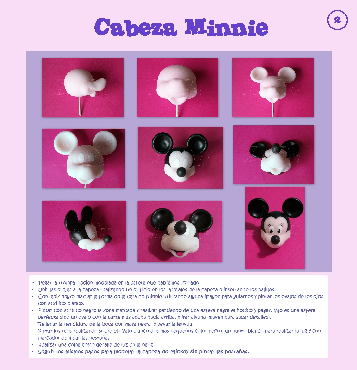 LaBu: Paso a Paso: " Cabeza de Minnie "