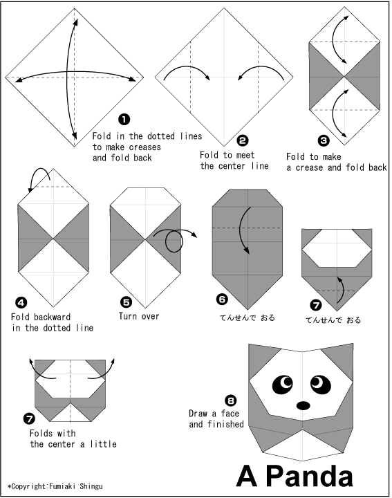 Lady Meli Tips ♥: Manualidad: Figura "Oso Panda" en Origami