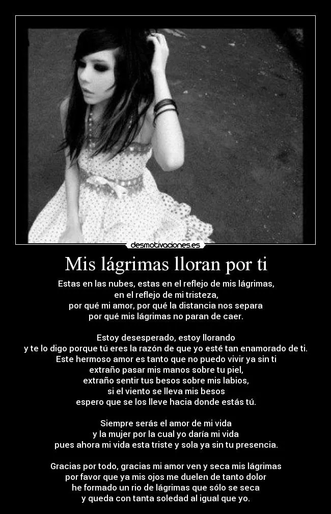 Mis lágrimas lloran por ti | Desmotivaciones