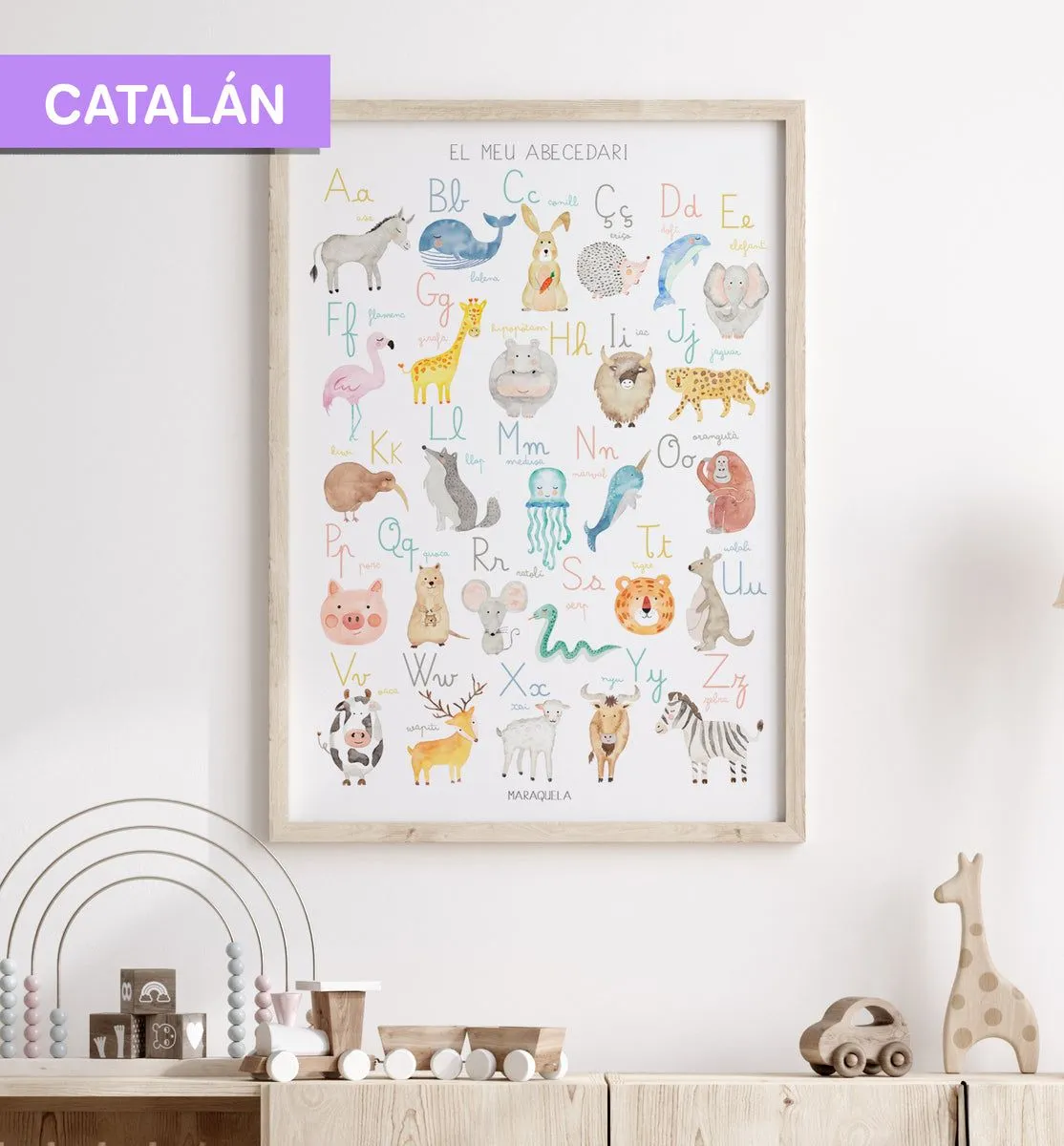 Lámina Abecedario infantil CATALÁN/ El meu Abecedari – Maraquela Lámina Abecedario infantil CATALÁN/ El meu Abecedari – Maraquela