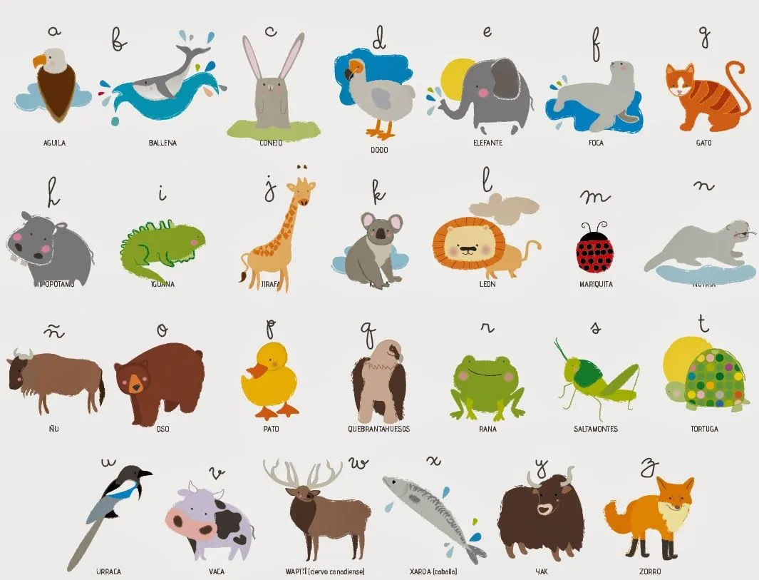 Lámina alfabeto animal ~ La tienda de dibus Lámina alfabeto animal ~ La tienda de dibus