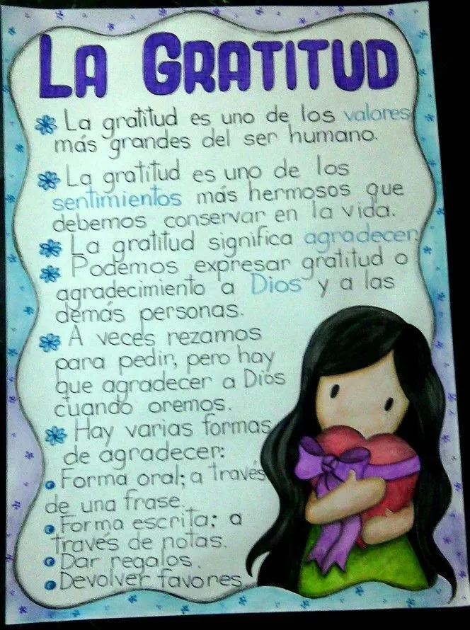 Lámina para exponer el valor de la Gratitud. 2do. Grado. | Educación de valores, Valor de la humildad, Importancia de los valores Lámina para exponer el valor de la Gratitud. 2do. Grado. | Educación de valores, Valor de la humildad, Importancia de los valores