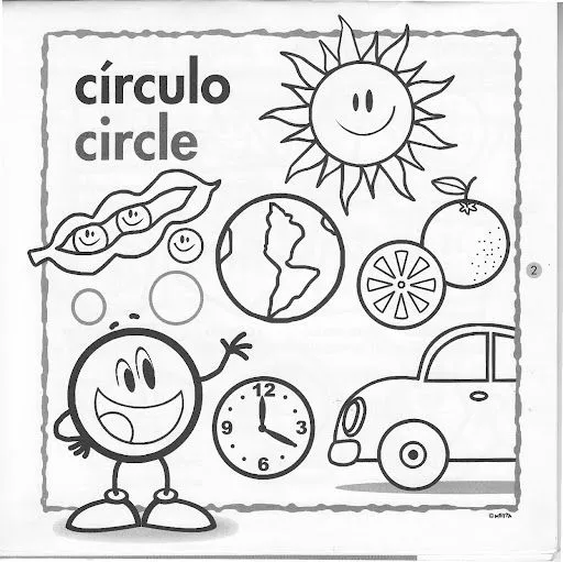 Lamina de Figura en Ingles Circulo para colorear Lamina de Figura en Ingles Circulo para colorear