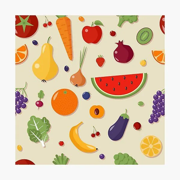 Lámina fotográfica for Sale con la obra «Conjunto de alimentos saludables de frutas y verduras en estilo plano» de ivector | Redbubble Lámina fotográfica for Sale con la obra «Conjunto de alimentos saludables de frutas y verduras en estilo plano» de ivector | Redbubble