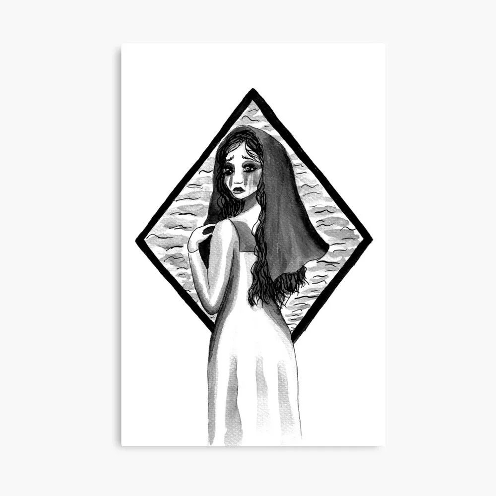 Lámina fotográfica for Sale con la obra «La Llorona - La mujer llorona en tinta» de Katri Ketola | Redbubble Lámina fotográfica for Sale con la obra «La Llorona - La mujer llorona en tinta» de Katri Ketola | Redbubble