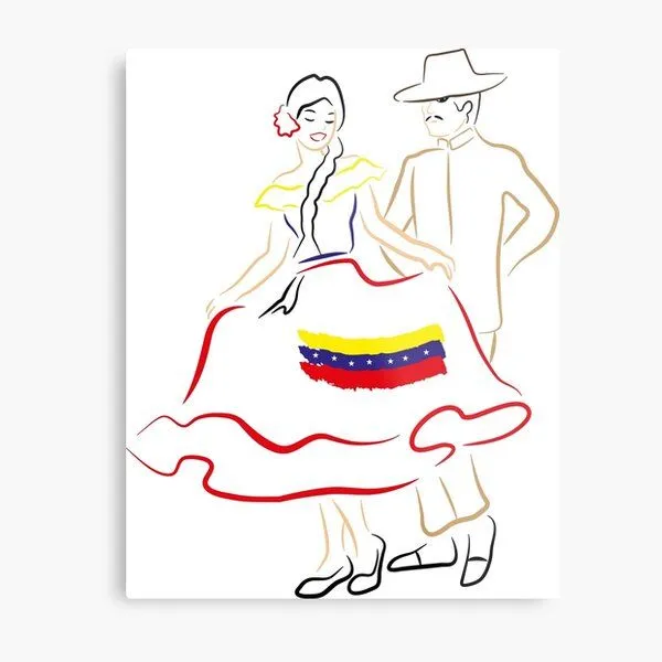 Lámina metálica con la obra «Baile Venezolano» de Robert Millán García |  Redbubble