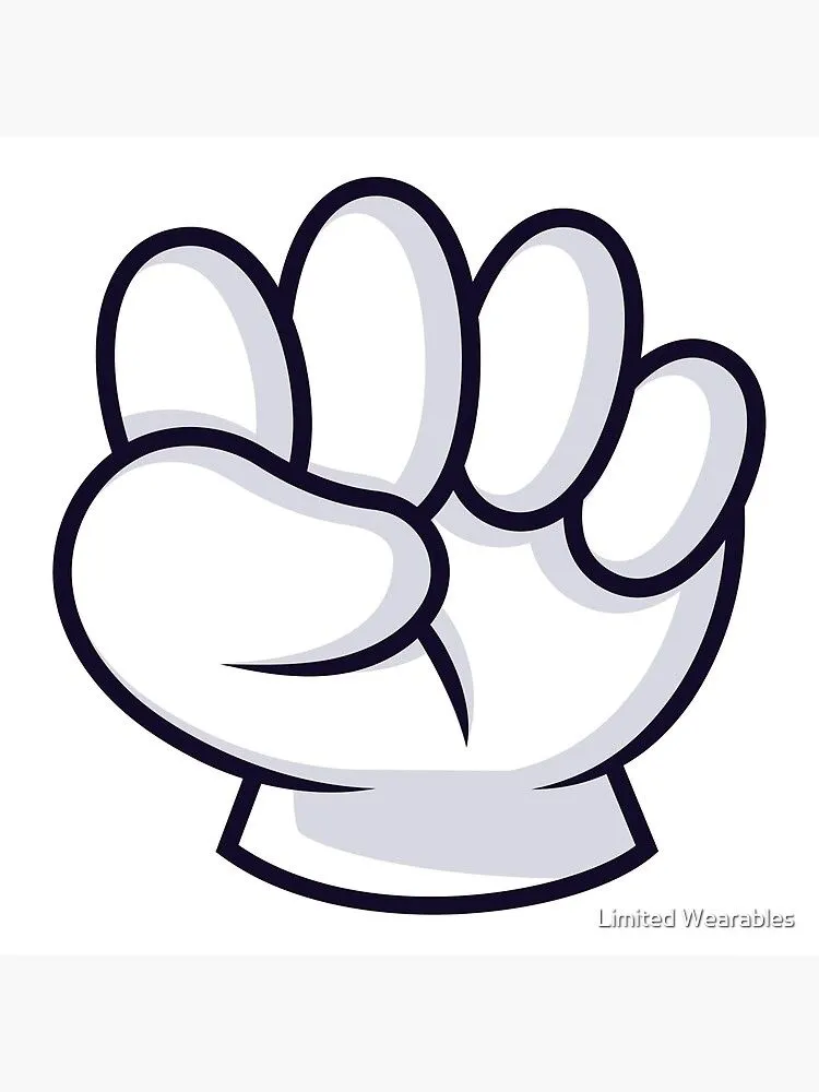 Lámina rígida for Sale con la obra «Saludo y signo de mano de dibujos  animados de solidaridad» de Limited Wearables | Redbubble