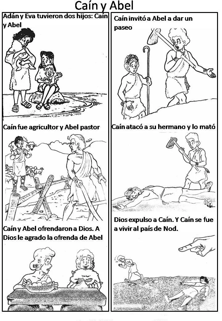 Laminas de La Biblia Para Colorear ,Imprimir y Recortar.: Cain y Abel Laminas de La Biblia Para Colorear ,Imprimir y Recortar.: Cain y Abel