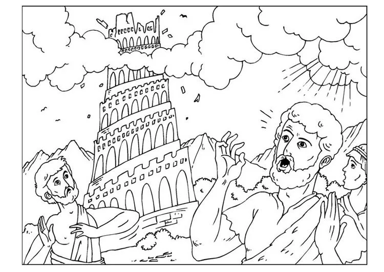 Dibujo de la torre de babel para colorear ~ Dibujos Cristianos ... Dibujo de la torre de babel para colorear ~ Dibujos Cristianos ...