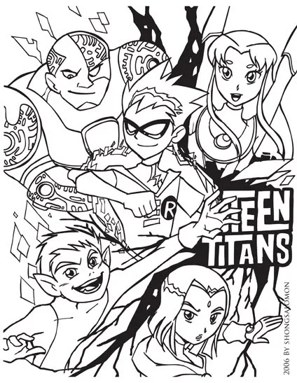 Jovenes titanes (teen Titans) para dibujar pintar colorear ...