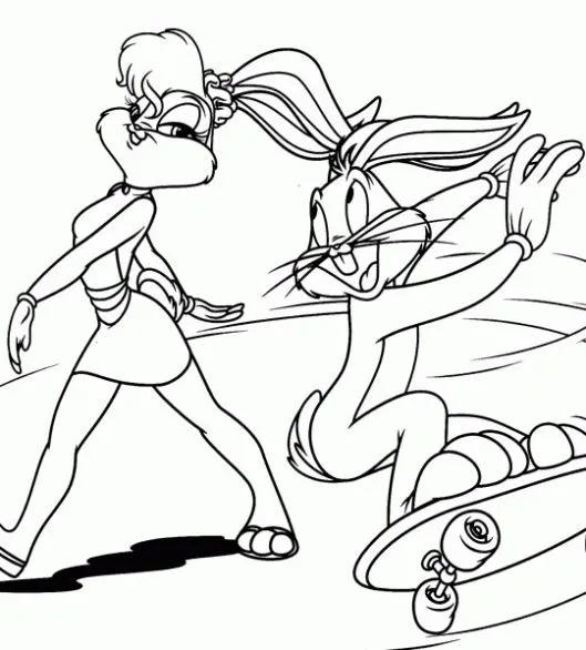 LAMINAS PARA COLOREAR - COLORING PAGES: Lola Bunny la novia de ...
