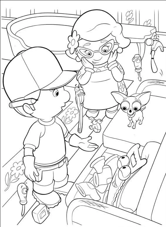 Láminas para Colorear - Coloring Pages: Manny a la Obra para colorear Láminas para Colorear - Coloring Pages: Manny a la Obra para colorear