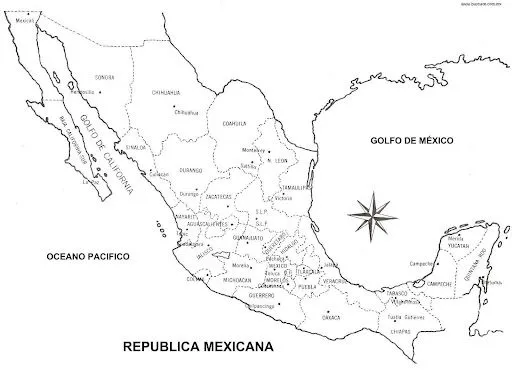 LAMINAS PARA COLOREAR - COLORING PAGES: Mapa de la República Mexicana LAMINAS PARA COLOREAR - COLORING PAGES: Mapa de la República Mexicana