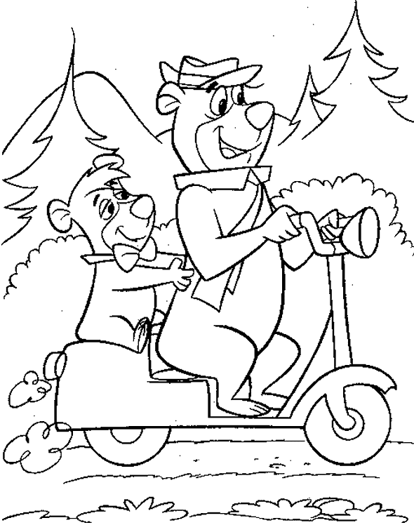 Láminas para Colorear - Coloring Pages: El Oso Yogui para dibujar ...