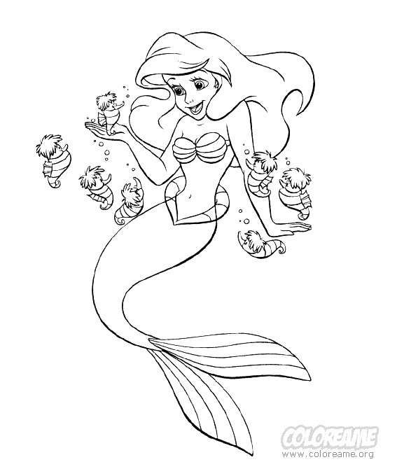 LAMINAS PARA COLOREAR - COLORING PAGES: La Sirenita para dibujar ...