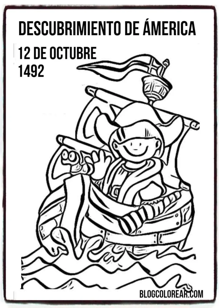 Láminas para colorear Día de la Raza - Colorear dibujos infantiles Láminas para colorear Día de la Raza - Colorear dibujos infantiles