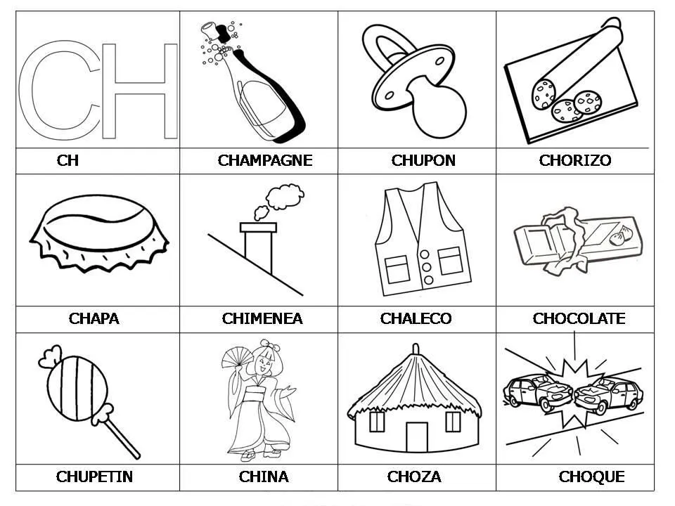 Laminas con dibujos para aprender palabras y colorear con letra ... Laminas con dibujos para aprender palabras y colorear con letra ...