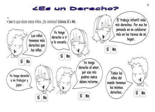 laminas dibujos derechos niños 3 | Valores | Pinterest | Google ...
