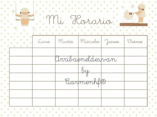 Láminas horario escolar de Arriba en el Desvan | Decoideas.Net