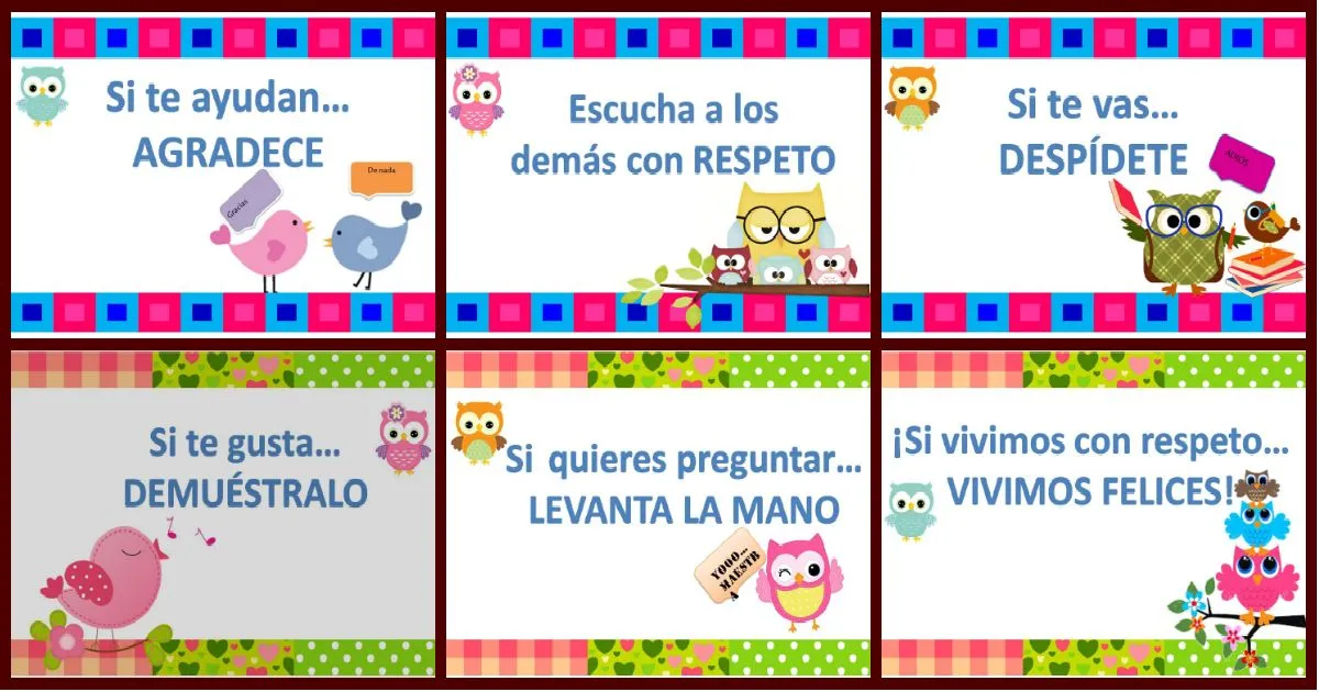 Laminas imprimibles Normas de cortesía en el aula Laminas imprimibles Normas de cortesía en el aula