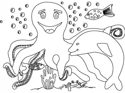 LAMINAS MARINAS PARA COLOREAR | Dibujos para colorear