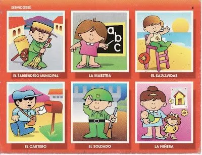 LÁMINAS DE LOS OFICIOS Y LAS PROFESIONES : FICHAS PARA NIÑOS