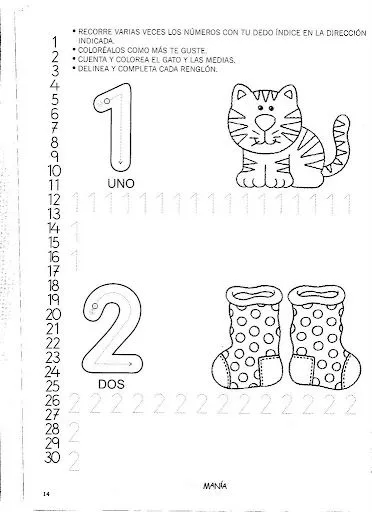 LAMINAS PREESCOLAR PARA TRABAJAR NUMEROS (