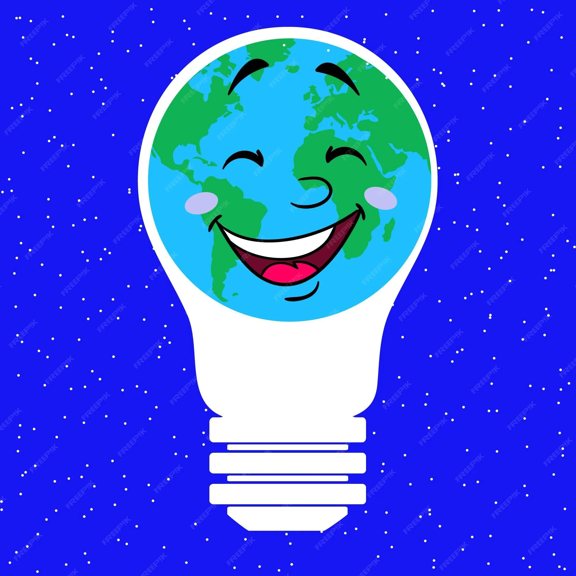 Lámpara de ahorro de energía de la hora del planeta de ilustración vectorial en el fondo del espacio tierra y estrellas | Vector Premium Lámpara de ahorro de energía de la hora del planeta de ilustración vectorial en el fondo del espacio tierra y estrellas | Vector Premium
