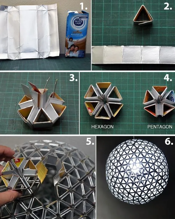 Como hacer una lampara con envases Tetrapack - Javies.com Como hacer una lampara con envases Tetrapack - Javies.com