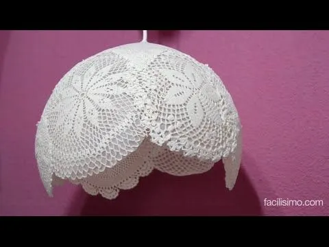 Cómo hacer una lámpara con tapetes de ganchillo | facilisimo.com ... Cómo hacer una lámpara con tapetes de ganchillo | facilisimo.com ...