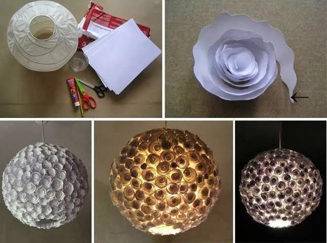 Lamparas de papel (pantallas) para decoración ... Lamparas de papel (pantallas) para decoración ...
