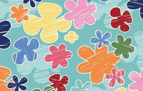 Lápices de colores para niños flor de vector de patrones gratis ...