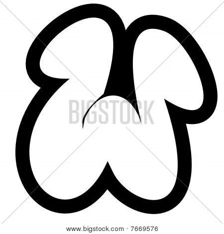 larger black and white line render of graffiti alphabet bubble ...