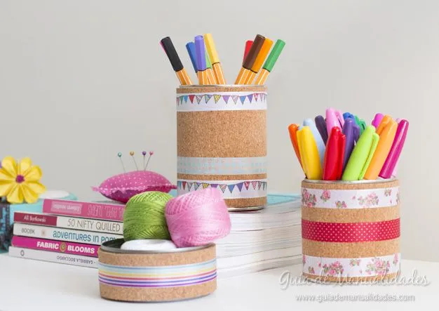 Latas de conservas decoradas con corcho y washi tapes - Guía de ... Latas de conservas decoradas con corcho y washi tapes - Guía de ...