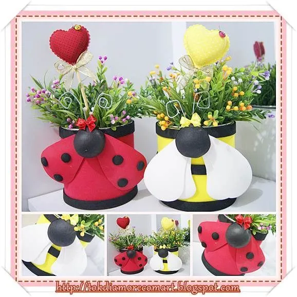 LATAS DECORADAS COM ABELHAS E JOANINHAS | FOAMI, GOMA EVA | Pinterest LATAS DECORADAS COM ABELHAS E JOANINHAS | FOAMI, GOMA EVA | Pinterest