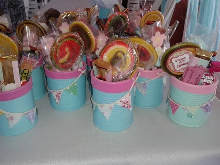 Latas decoradas para golosinas cumpleaños infantil | Proyectos que ...