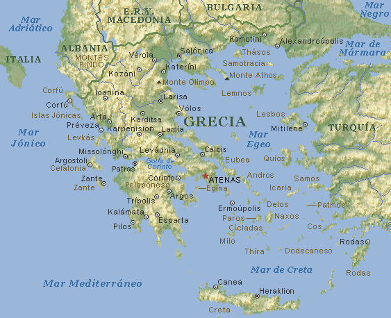 Latín y Griego: Mapa de Grecia