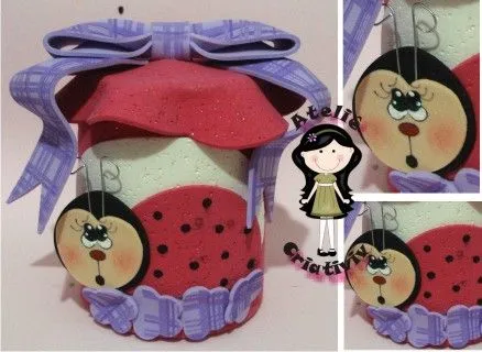 Latitas decordas Mariquita y Abejita - Todo en Goma Eva Latitas decordas Mariquita y Abejita - Todo en Goma Eva