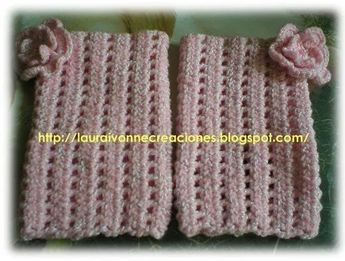 Laura Ivonne Creaciones - Calentadores (Polainas) rosados en crochet