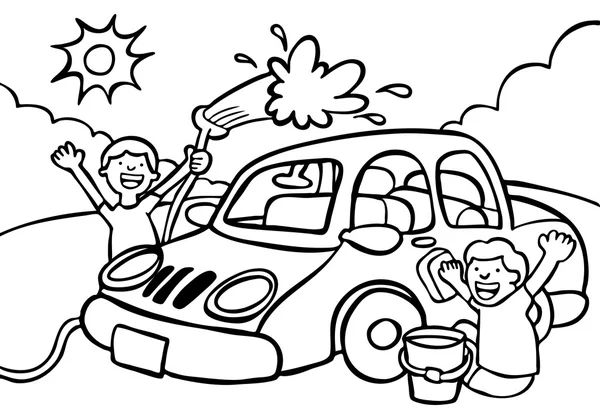 Dos niños libro en trineo para colorear — Vector stock © clairev ... Dos niños libro en trineo para colorear — Vector stock © clairev ...