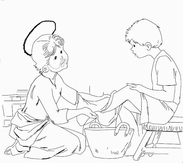 Lavatorio de pies para colorear - Imagui