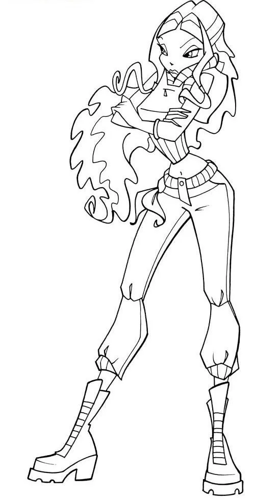 Layla con los brazos cruzados - Las Winx para colorear Layla con los brazos cruzados - Las Winx para colorear