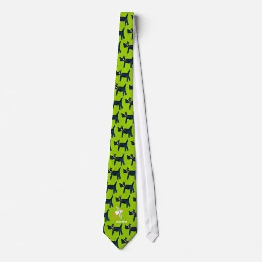Lazo del arte: Lazo negro del verde del perro y de Corbatas | Zazzle
