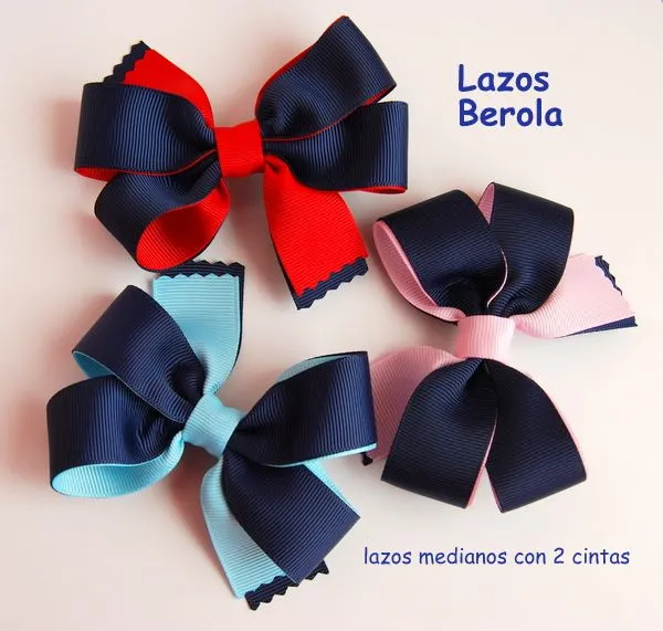 Lazos Berola: Lazos dobles con 2 cintas lisas