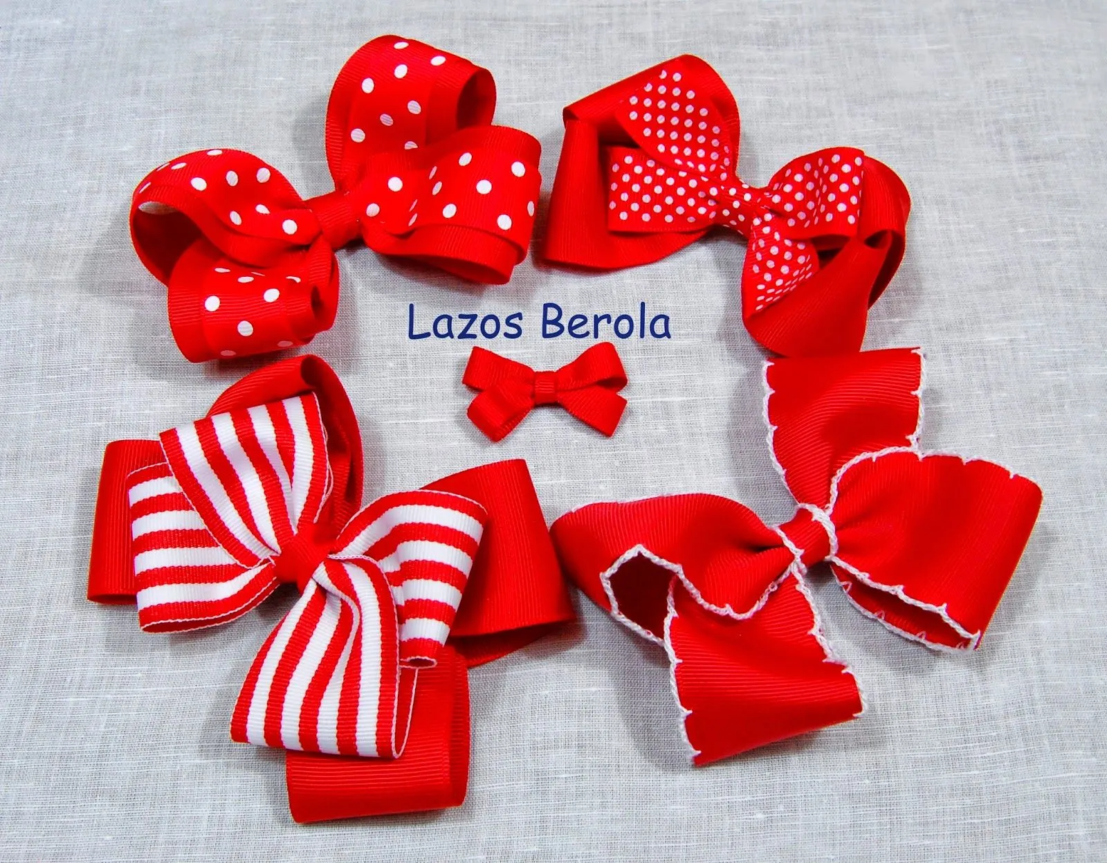 Lazos Berola: Lazos dobles con dos cintas (una estampada y una ... Lazos Berola: Lazos dobles con dos cintas (una estampada y una ...