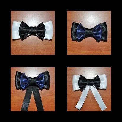 Lazos para el pelo hechos con cinta de seda de dos o más colores ... Lazos para el pelo hechos con cinta de seda de dos o más colores ...