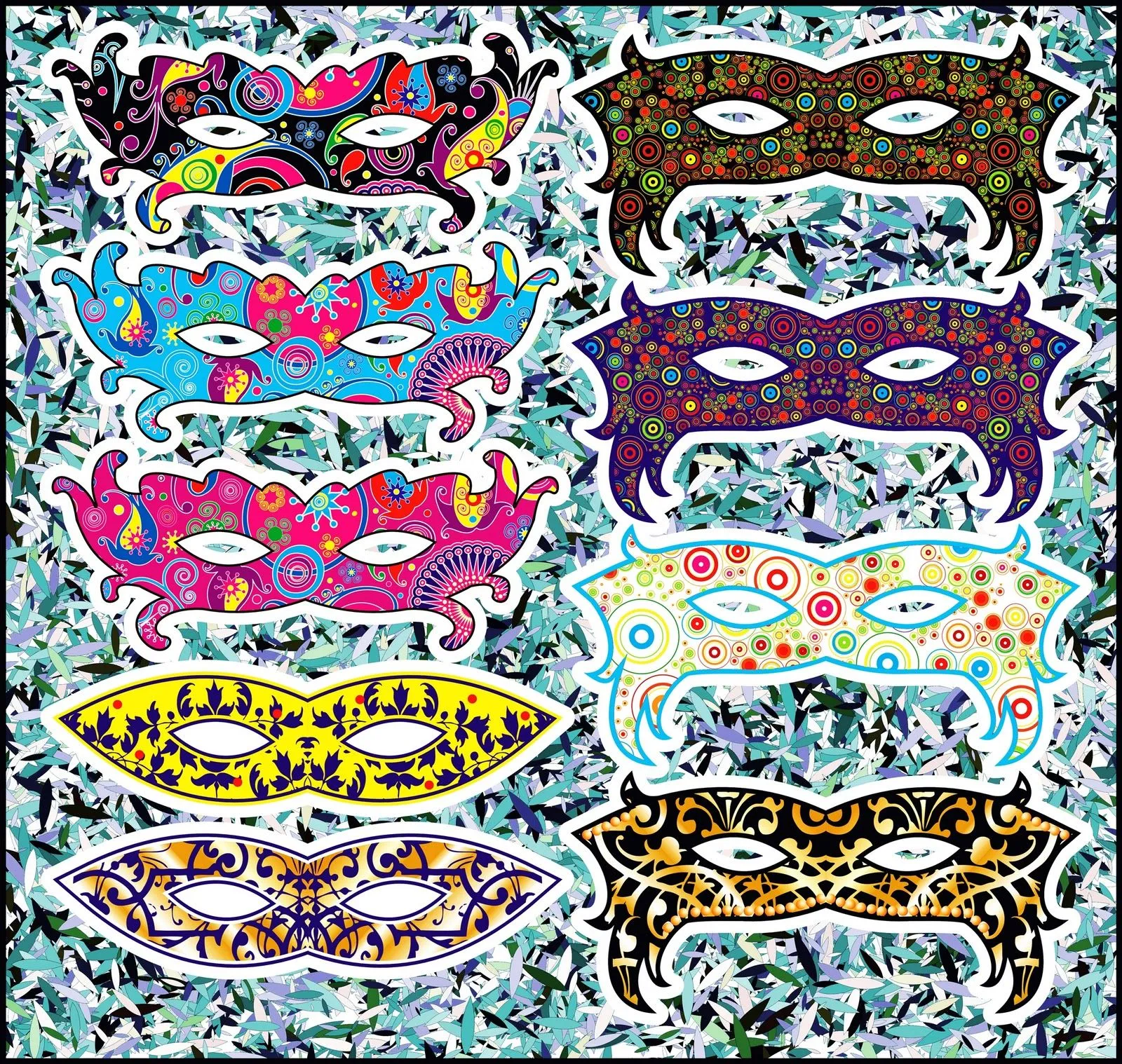 Leandro Meneghin-_: Máscaras de Carnaval vetorizadas Leandro Meneghin-_: Máscaras de Carnaval vetorizadas