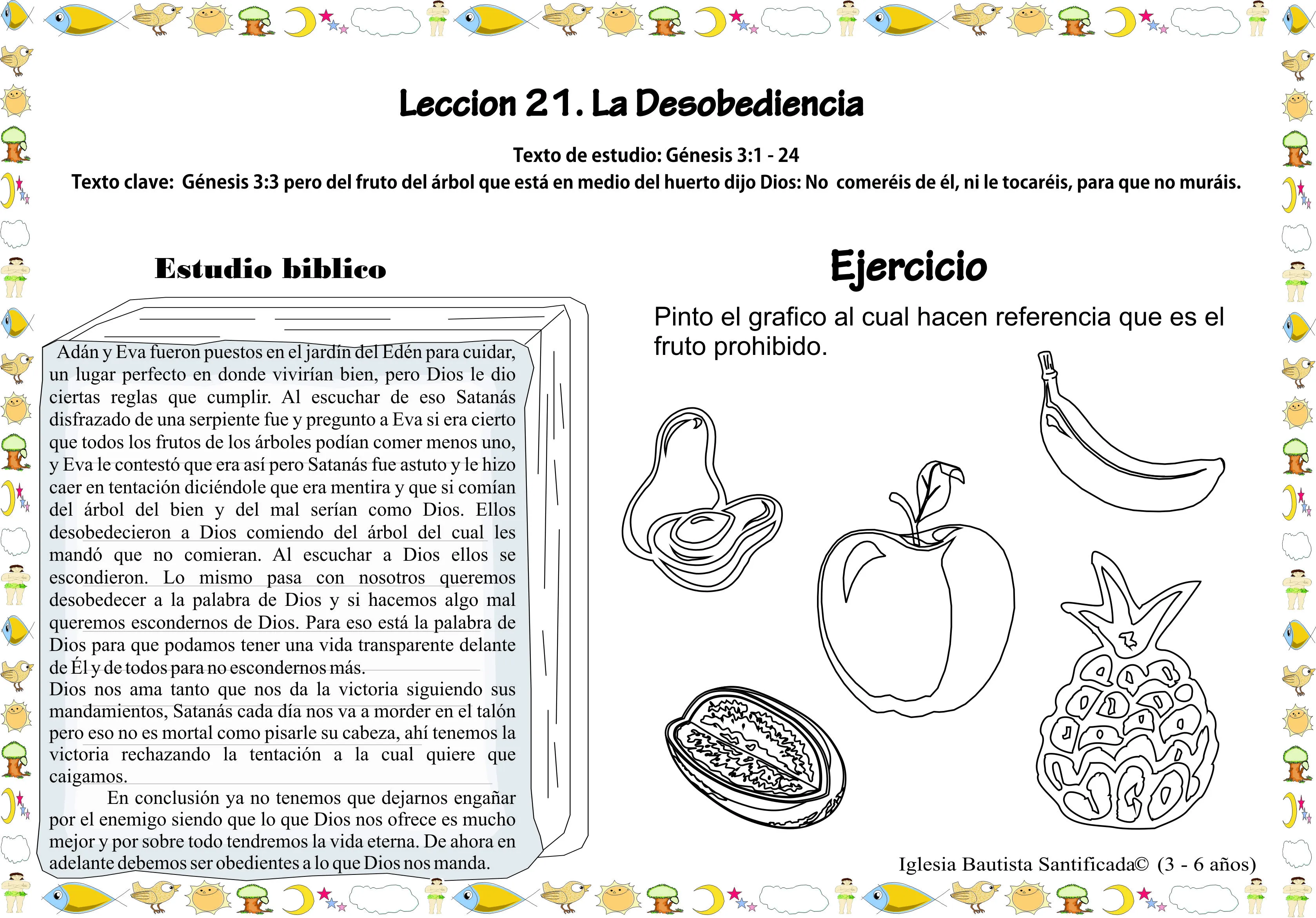 Lección 21. La desobediencia « Iglesia de Niños Lección 21. La desobediencia « Iglesia de Niños
