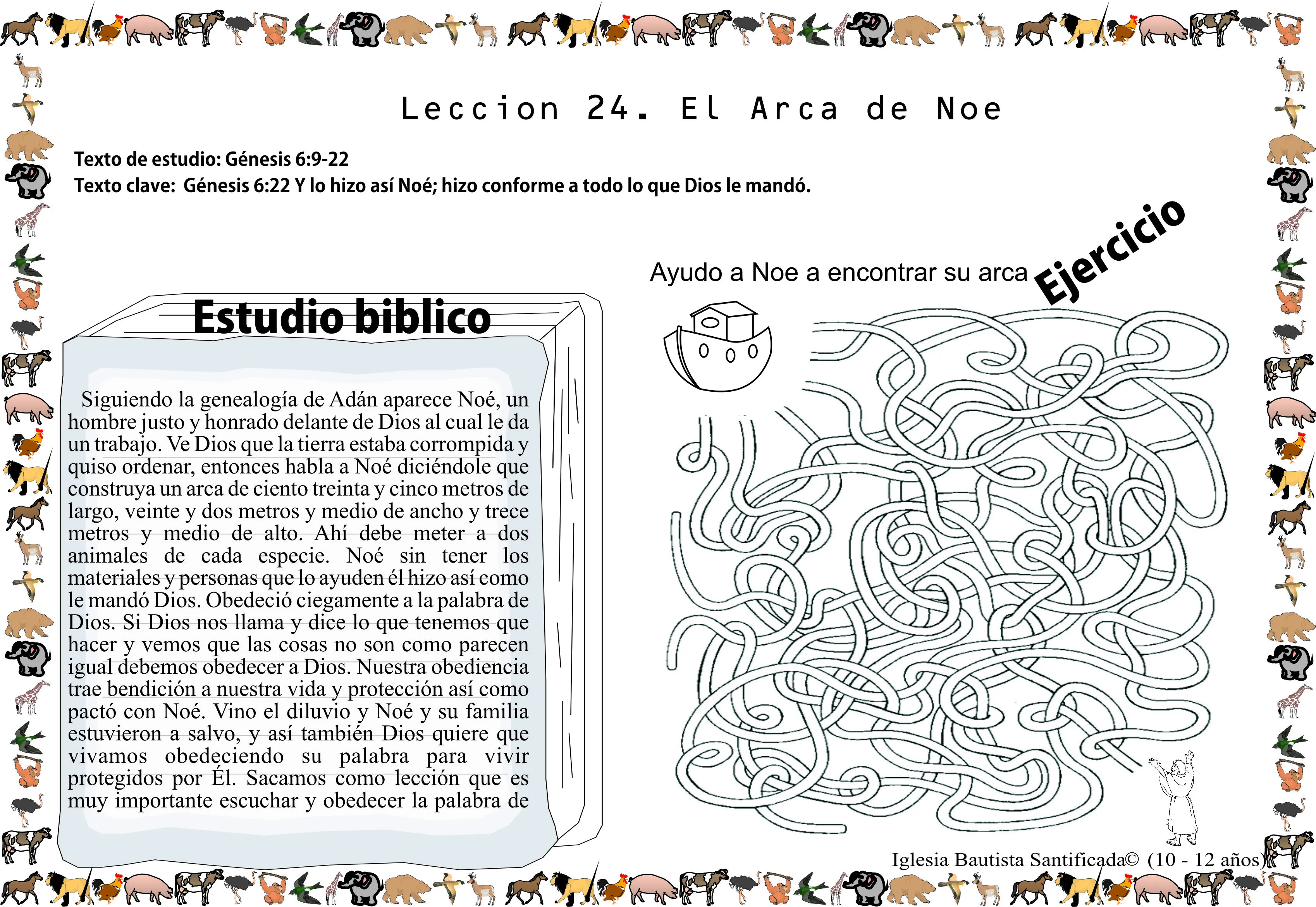 Lección 24. El Arca de Noé « Iglesia de Niños Lección 24. El Arca de Noé « Iglesia de Niños