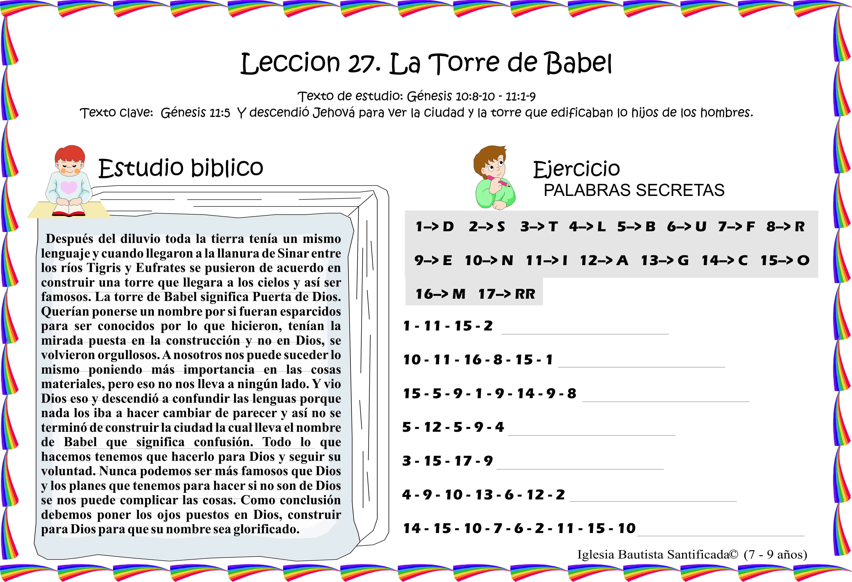 Lección 27 La Torre de Babel « Iglesia de Niños Lección 27 La Torre de Babel « Iglesia de Niños